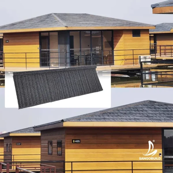0.4mm Alum-Zinc Coating Light Weight Roofing Sheet Stone Coated Roofing Tile