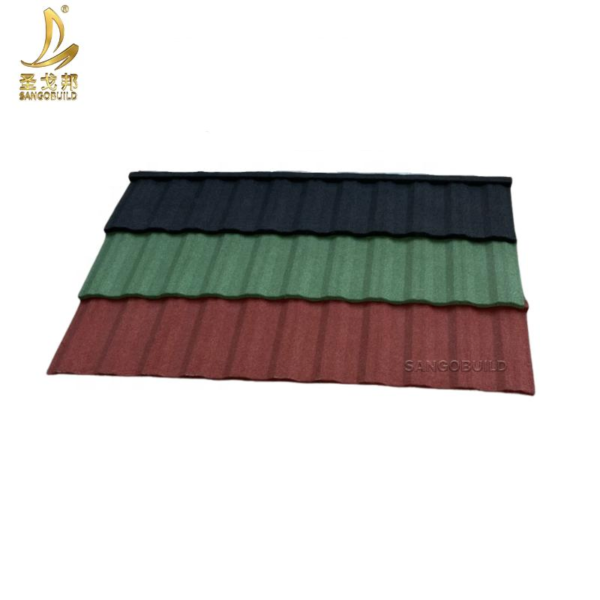 0.4mm Light Weight Zinc Steel Galvalume Stone Coated Metal Roofing Tiles