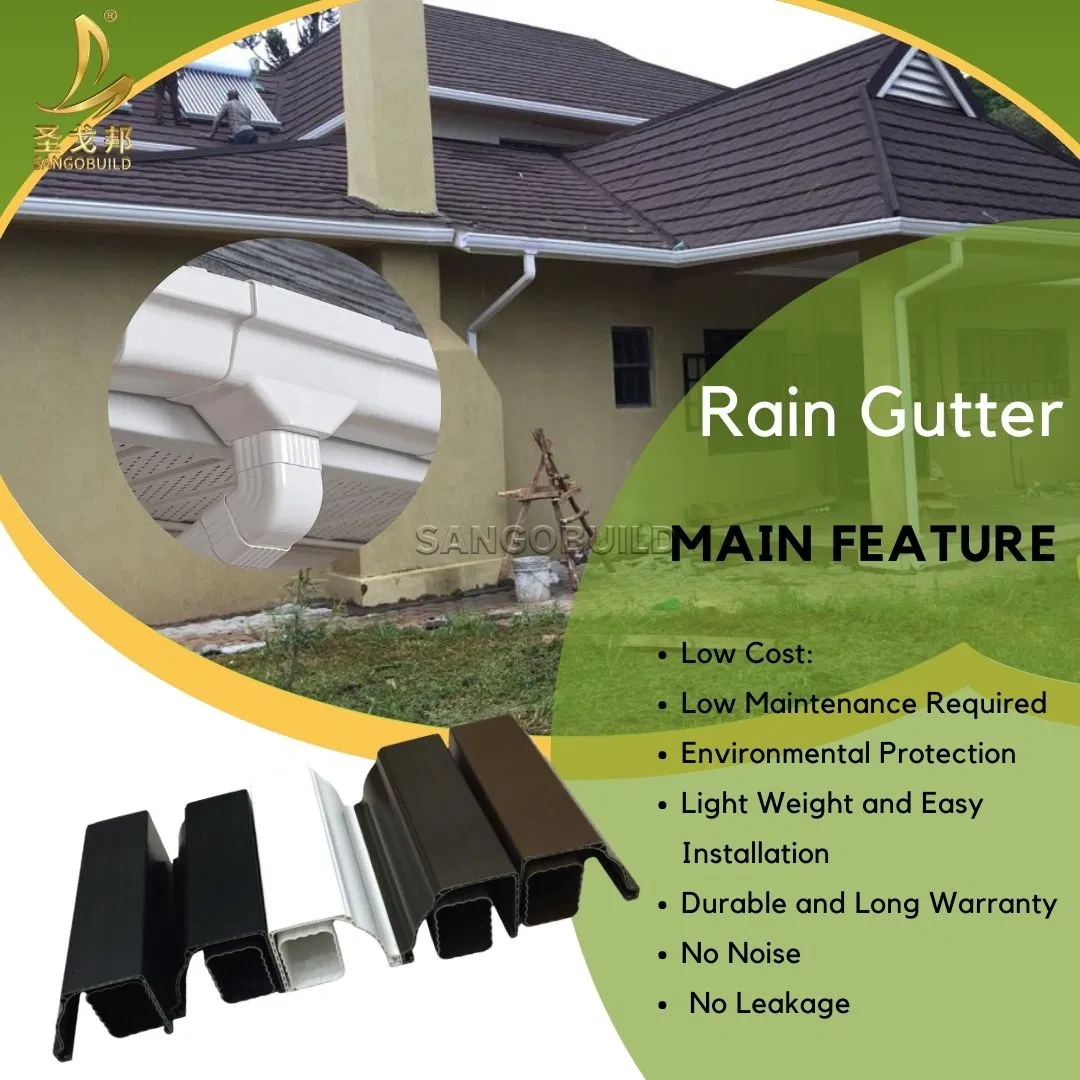 100% Raw Materials PVC Rain Water Gutter Downspout and Pipe Fittings Building Materials 100% Raw Materials PVC Rain Water Gutter Downspout and Pipe Fittings Building Materials