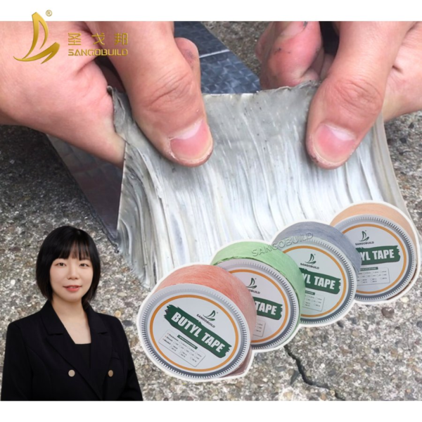 100%Waterproof Insulation Composite Butyl Rubber Tape Self Adhesive Membrane Aluminum-Film Butyl Tape