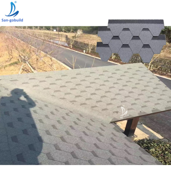 10000 Sqm Self-Adhesive Hexagon Fiberglass Asphalt Shingle Mosaic Asphalt Shingle