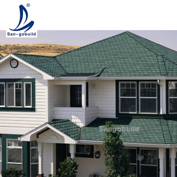 16 Years Sangobuild Red Roofing Tile Fish Scale Asphalt Shingles Asphalt Roof Tile