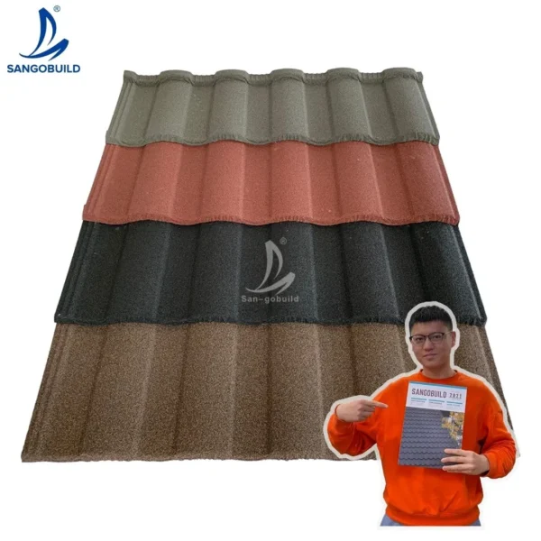 20 Years Color Remain Guarantee Stone Chips Coated Roofing Sheet Roman Tile for Wall Roof