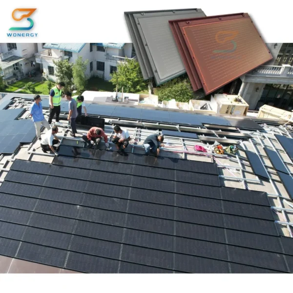 2023 New Trend Colourful Photovoltaic BIPV Solar Roof Roofing Sheet Shingle Solar Panel Tiles