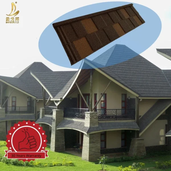30 Years Warranty Construction New Roofing Materials China Tile Manufacturers Wholesale Metal Roof Shingles Stone Coated Metal Tile