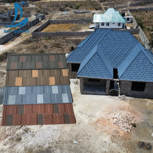 30 Years Warranty Construction New Roofing Materials China Tile Manufacturers Wholesale Metal Roof Shingles Stone Coated Metal Tile