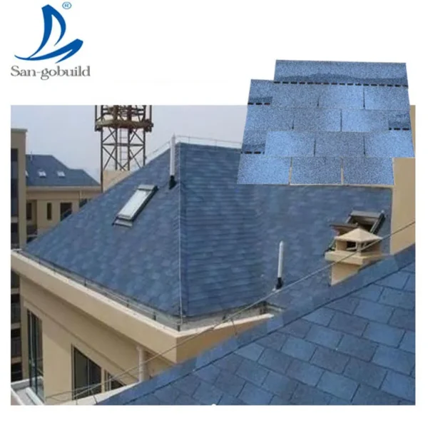 30 Years Warranty Easy Install Heat Resistant Blue 3-Tab Fiberglass Roof Shingles