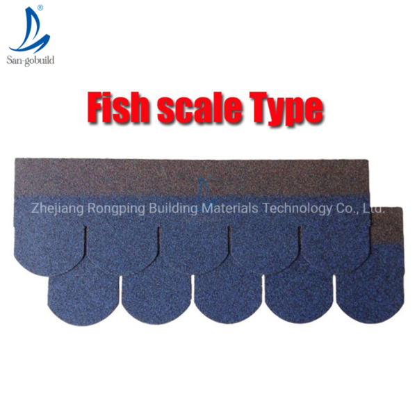 30 Years Warranty Fish Scale Type Colorful Stone Coated Building Materials Asphalt Shingles