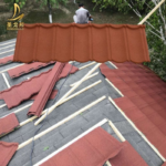 30 Years Warranty Villa Rooftop Design Modern Red Color Stone Coated Steel Roofing Sheet