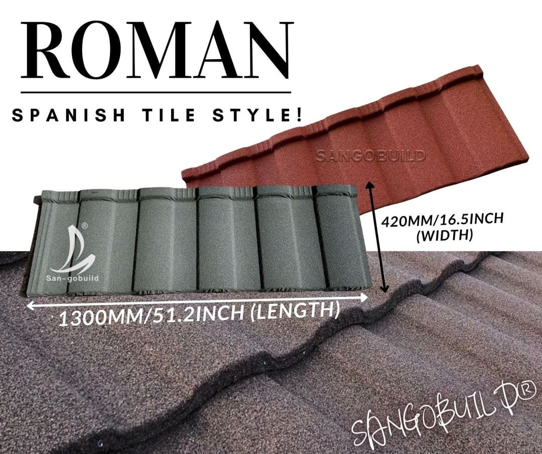 50-Year Guarantee 0.45 mm Roman Rainbow Roofing Tile Stone Coat Metal Roof Tile 50-Year Guarantee 0.45 mm Roman Rainbow Roofing Tile Stone Coat Metal Roof Tile