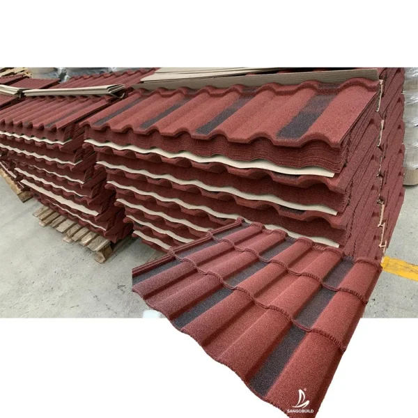 50 Year Warranty Thickness 04 mm Colored Stone Coated House Roofing Tiles