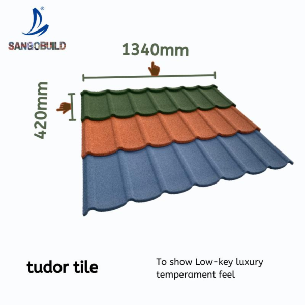 50 Years Warranty Roofing Materials Tudor Type South Asia Stone Coated Roofing Sheet