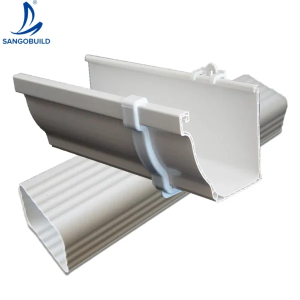 5.2 Inch PVC/ASA Withe K-Type Rainwater Drainage System Gutter Downspout Accessories