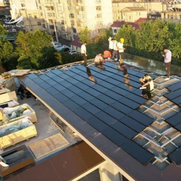 5kw on Grid Solar System BIPV Roof Integrated Monocrystalline Solar Roofing Tile with Mounting Bracket