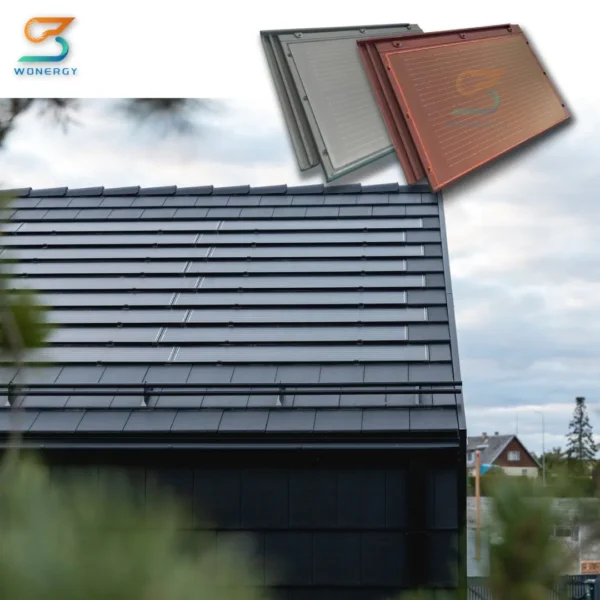87W/35W Solar Roof Tile Renewable Energy Integrated BIPV Red Solar Roof Tile