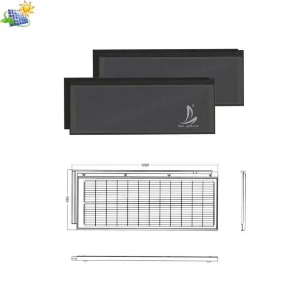 90watt Solar Panel Tile Black Solar Roof Tile Suitable for European Villas