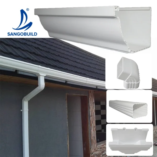 Affordable Roofing Materials PVC Water Rain Collector Roof Gutter Drainage System