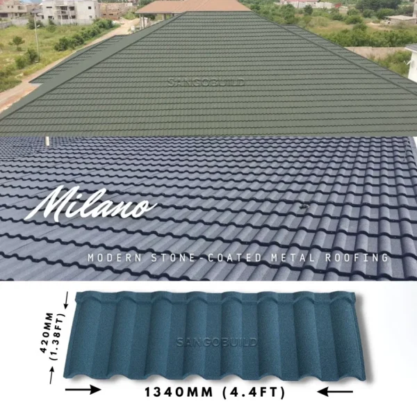 Africa Popular Building Materials Az150g Colorful Stone Coated Metal Roof Tiles