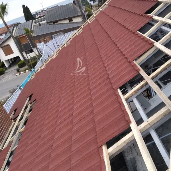 Africa Popular Colored Stone Coated Metal Roofing House Roof Tile Bond Type and Accessories
