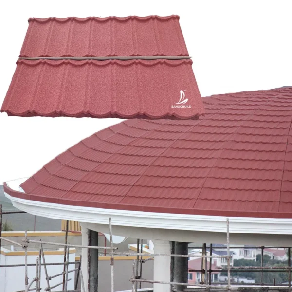 Africa Popular Colored Stone Coated Metal Roofing House Roof Tile Bond Type and Accessories