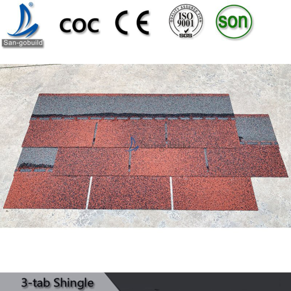 Africa Southeast Asia South America Premium Quality Asphalt Shingle 3-Tab Fiberglass Asphalt Roofing Shingle Tiles Sheets
