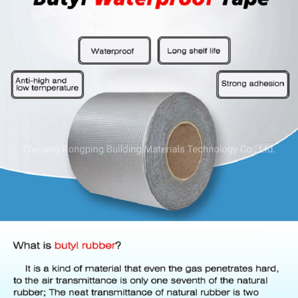 Aluminum Foil Self Adhesive Bitumen Waterproof Butyl Waterproof Tpo Roofing Membrane Leakage Repairing Tape