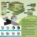 Aluminum Foil Self Adhesive Bitumen Waterproof Butyl Waterproof Tpo Roofing Membrane Leakage Repairing Tape
