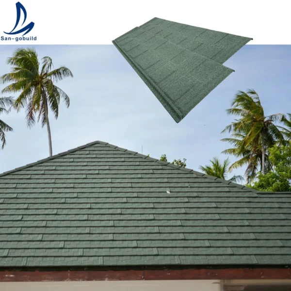 American Anti Fading Excellent Waterproof Stone Coated Interlock Shake Shingle Roofing Tile