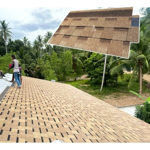 Anti-Algae Double Layer Asphalt Roof Tiles Durable Roofing Materials Waterproof Roofing Shingles
