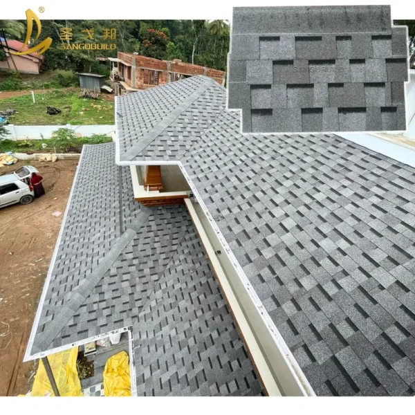 Anti-Algae Double Layer Asphalt Roof Tiles Durable Roofing Materials Waterproof Roofing Shingles