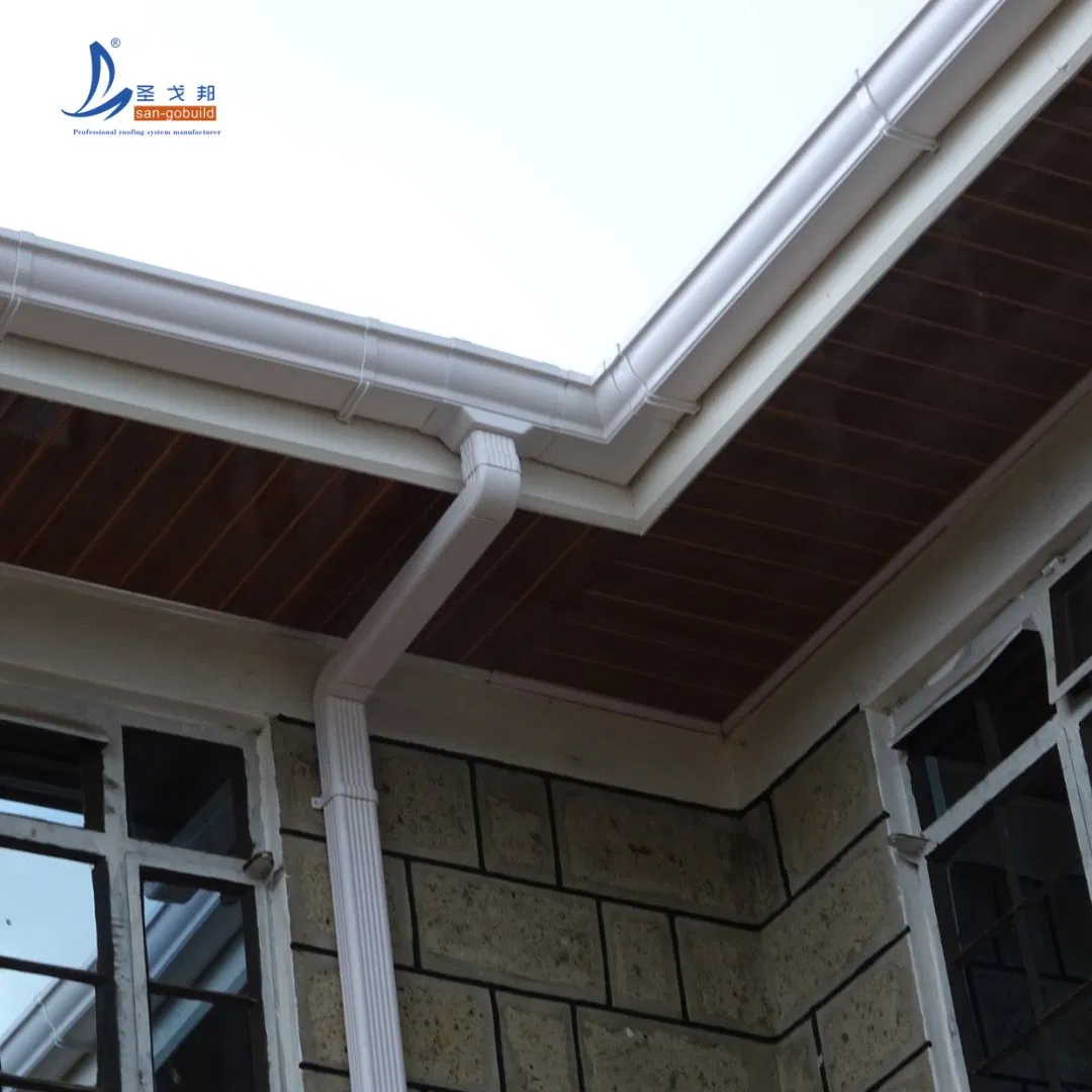 Anti-Yellow PVC Rain Gutter White Color Roof Drain Pipe Connector Anti-Yellow PVC Rain Gutter White Color Roof Drain Pipe Connector