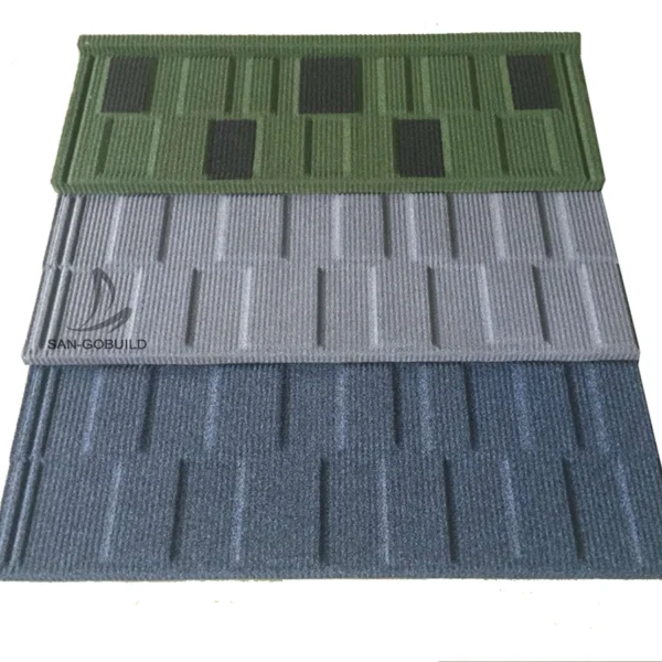 Antirust Aluminum Zinc Steel Roofing Tiles Covered Stone Chips Coated Roof Tiles