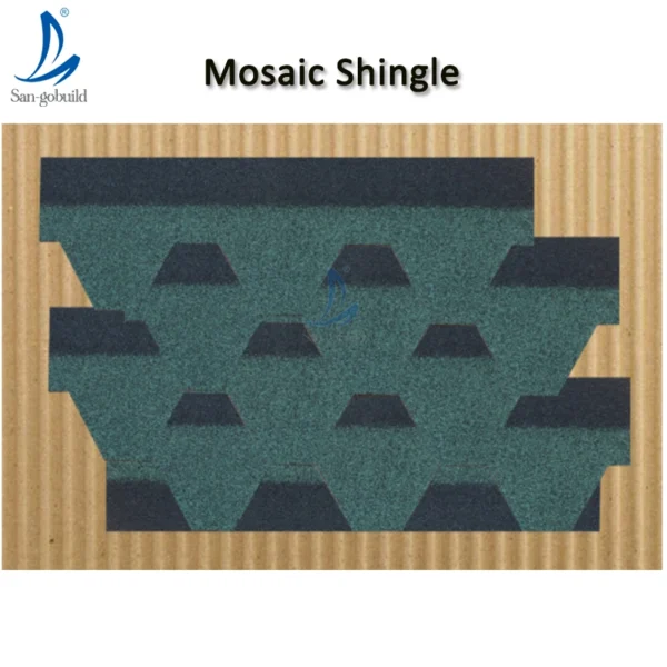 Beautiful Cheap Type Waterproof Self-Adhesive Roofing Tiles Mosaic Asphalt Roof Shingles Fibreglass Roofing Sheets