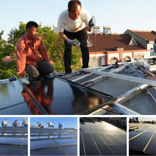 BIPV Roof Mounting Solar Shingle Solar Roof Tiles for Residential Villa
