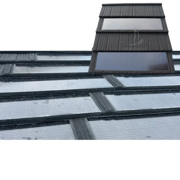 BIPV Solar Panels Roof Tile with Colorful Stone Coated Metal Sheet