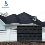 Bond Stone Coated Roof Tiles Metal Black Metal Tile 0.3mm Roofing Sheet