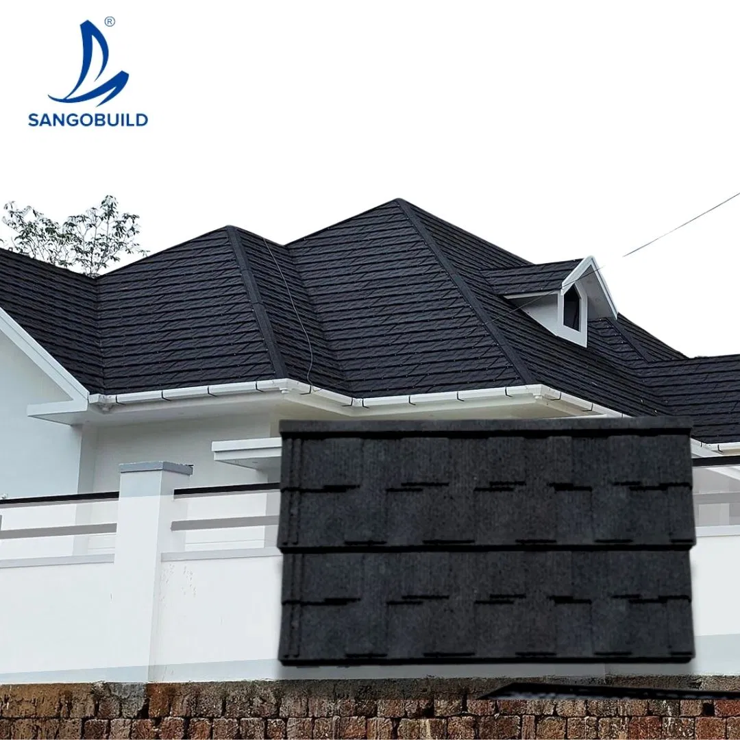 Bond Stone Coated Roof Tiles Metal Black Metal Tile 0.3mm Roofing Sheet Bond Stone Coated Roof Tiles Metal Black Metal Tile 0.3mm Roofing Sheet