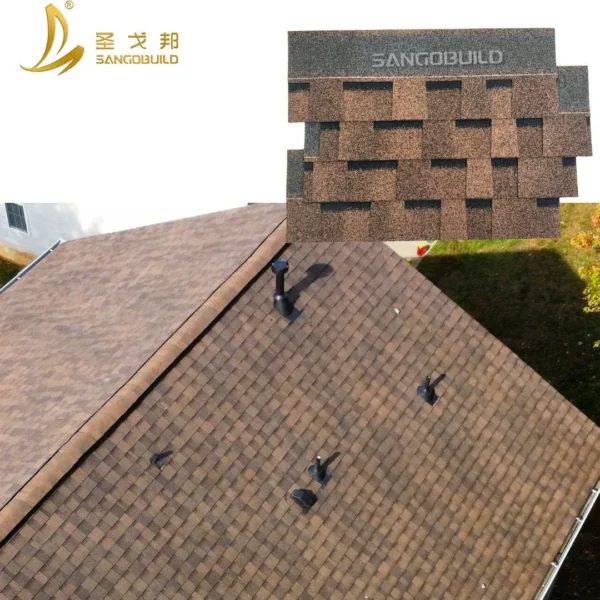 Brick Red Roofing Covers Colorful Asphalt Shingles Construction Material Used Roofing Shingles
