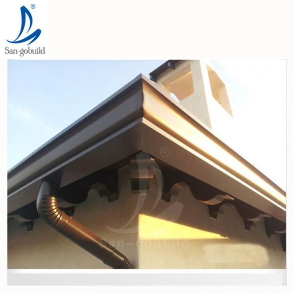 Brown Aluminium Gutter, Cheap Prices Stainless Steel Color Aluminium Roof Drain Rainwater Gutter