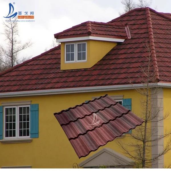 Building Construction Material Metal Aluminum Color Stone Coated Classical Roofing Tiles