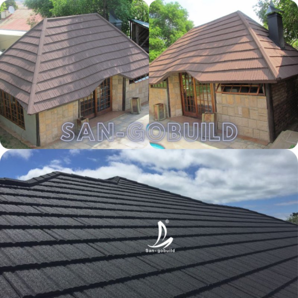 Building Construction Materials Manufactory Direct Sale Sand Coated Metal Roofstone Coated Aluzinc Roofing Tiles