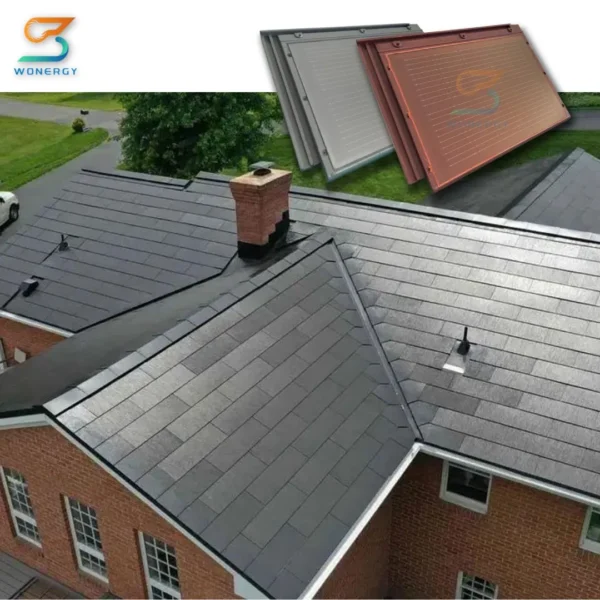 Building Integrated PV Mounting Brackets Photovoltaic Shingled Solar Panels Red Roof Tiles