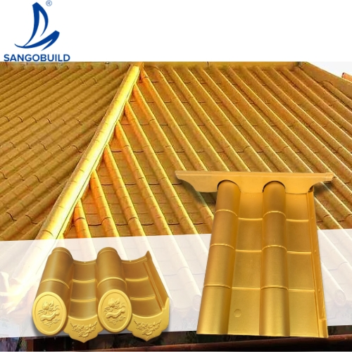 Building Materials Luxurious Golden Roofing Tiles for Temple Gardens