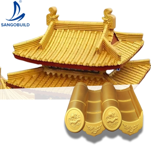 Building Materials Luxurious Golden Roofing Tiles for Temple Gardens
