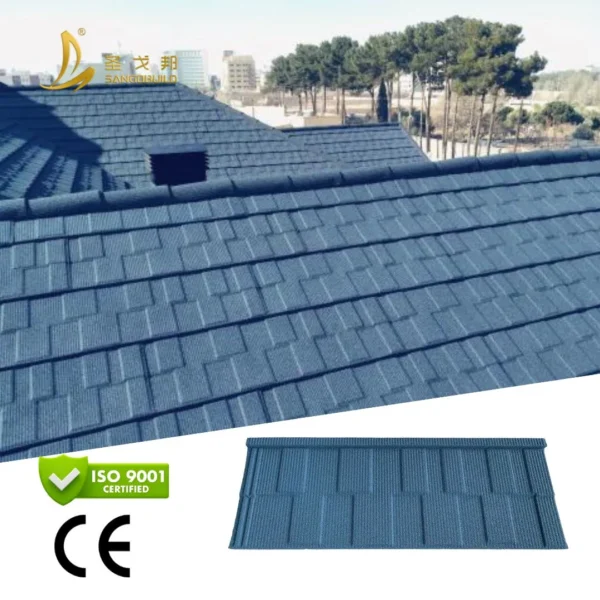 Building Materials Stone Coated Metal Roofing Tiles Classical Style Az150g