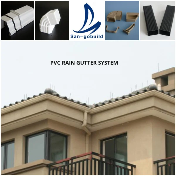 Cheap House Roof System Drainage Vinyl Pipes PVC Rain Roof Gutters Factory Price
