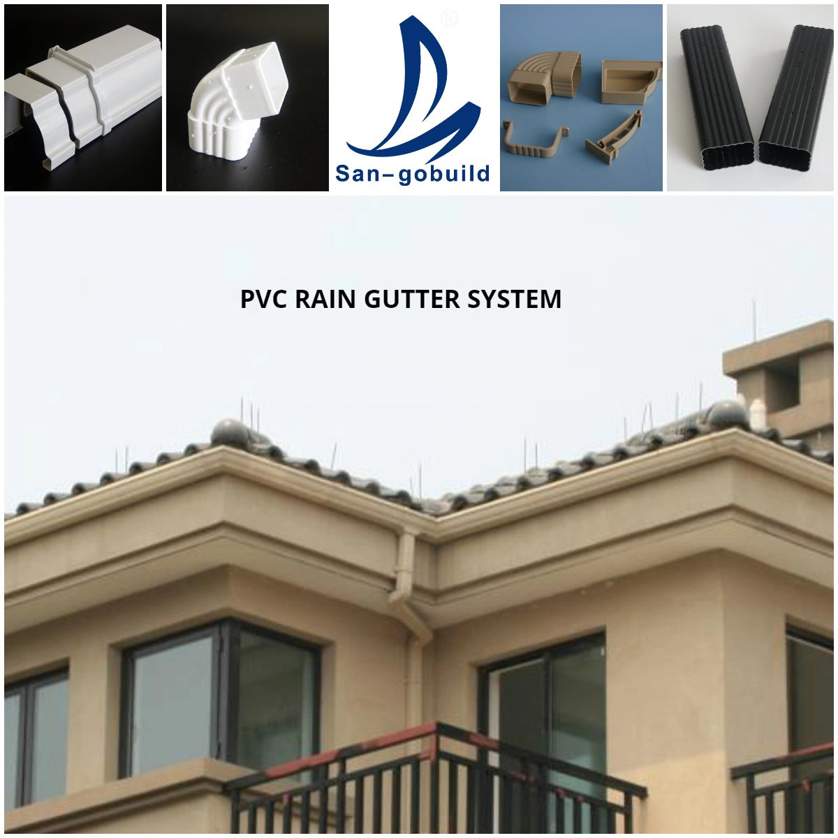 Cheap House Roof System Drainage Vinyl Pipes PVC Rain Roof Gutters Factory Price Cheap House Roof System Drainage Vinyl Pipes PVC Rain Roof Gutters Factory Price