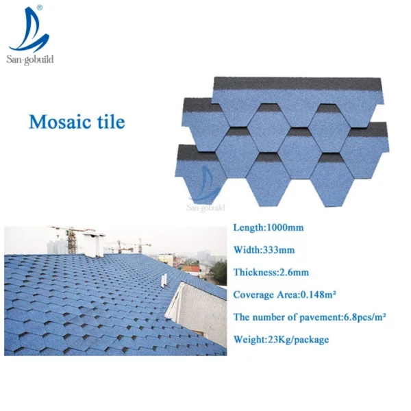 Chile/Thailand/Vietnam Asphalt Roofing Shingles Colorful Roofing Covers Waterproof Solutions Roof Tiles