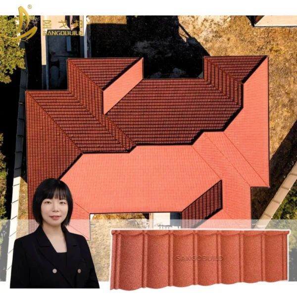 China-Factory Steel Roof Direct-Sales Construction Material Waterproof Stone Coated Metal Roof Tiles