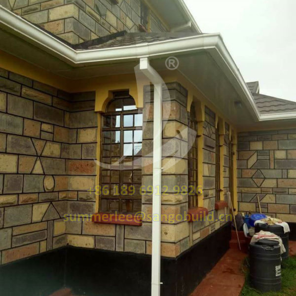 China Manufacture PVC Rain Gutter Roof Drain Product Plastic Roofing Material Rainwater Downspout